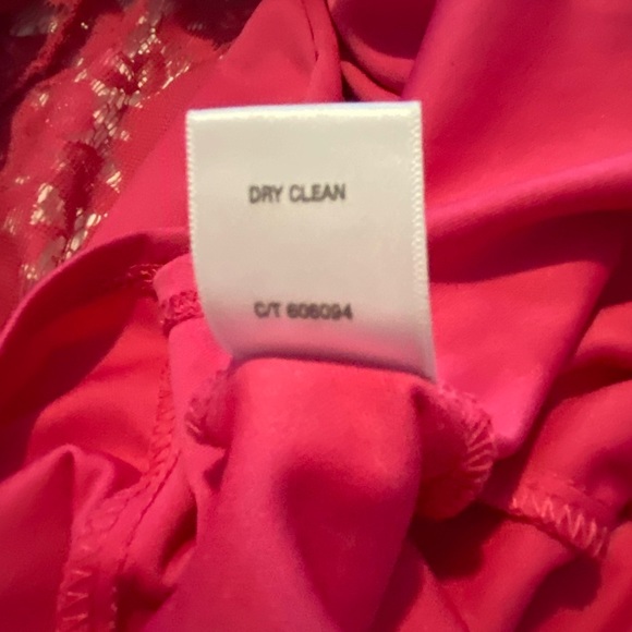 PARTY LACE OVERLAY HOT PINK DRESS by Roxy & Ali Size 2 fully lined Back zip NICE - Picture 10 of 14